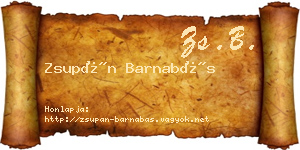 Zsupán Barnabás névjegykártya